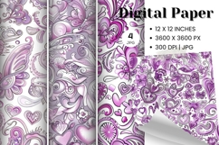 Heart Pattern Valentines Background Wallpaper Digital Paper Product Image 1
