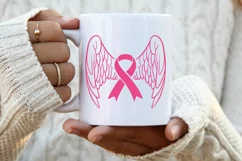 Cancer ribbon svg, Angel svg, Peace love cure svg Product Image 3