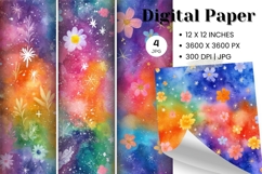 Flower Pattern Background Wallpaper Digital Paper_8 Product Image 1