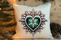 Christmas Hearts Watercolor Clipart, Christmas PNG Product Image 4