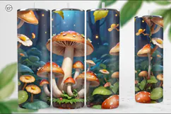 Mushroom Tumbler Sublimation, 20oz Tumbler Wrap Product Image 5