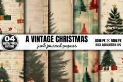 A Vintage Christmas Journal Digital Paper JPG Bundle Product Image 5