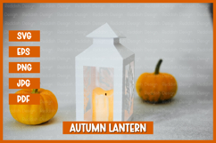 Autumn lantern SVG I Fall candle Paper cut SVG Product Image 1