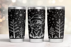 20 oz Tumbler laser svg|Christmas Baby Highland Cow wrap Product Image 4