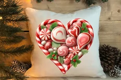 Christmas Hearts Watercolor Clipart, Christmas PNG Product Image 5