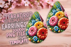 Fresh Teardrop Earrings Artwork PNG , Flower Product Image 1