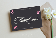 Luxury Coquette Thank You Card Template | Pink Elegant Product Image 4