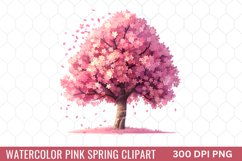 Watercolor Pink Spring Clipart Product Image 1