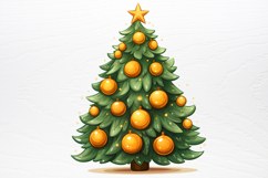 Watercolor Christmas Tree Sublimation PNG Product Image 4