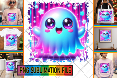 Bright Tote Bag Art Ideas PNG, 3D Cute Ghost Product Image 1
