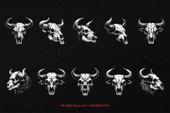 10 Bundle Dark Art Bull Skull Animal Beast Bone Horn Tattoo Product Image 6