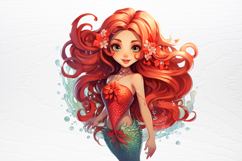 Christmas Mermaid Clipart PNG Product Image 4