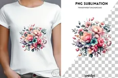 Valentine flowers png design for T-shirts Product Image 4