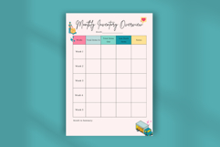 Aesthetic Monthly Inventory Overview Planner Template | Canv Product Image 4