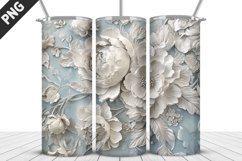 3D Flowers Tumbler Wrap | Sublimation Design | Tumble PNG Product Image 5