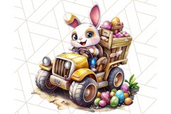 Easter Bunny Farm Clipart, Tractor Vehicle PNG Product Image 4