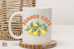 Summer Vibes PNG, Retro Lemon Floral Sublimation Design Product Image 3