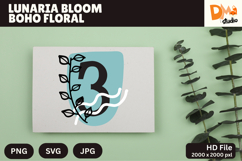 Lunaria Bloom Boho Floral Monogram Product Image 1