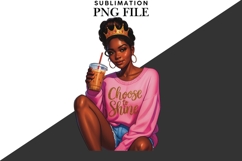 Motivational Melanin woman Sublimation PNG, Graphic Illustra Product Image 4