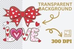 Valentine LOVE Bow Sublimation PNG Product Image 3