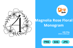 Magnolia Rose Floral Monogram Product Image 1