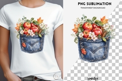 Autumn denim pocket png design for T-shirts Product Image 4