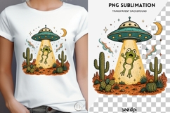 UFO frog png design for T-shirts Product Image 4