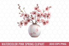 Watercolor Pink Spring Clipart Product Image 1
