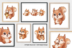 15 Bundle Watercolor Cute Squirrel Burrow Rodent Nut Small Product Image 4