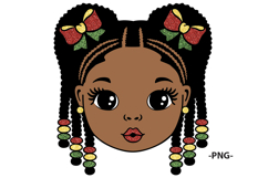 Clipart Black Girl Pink Bows Sublimation Digital Design Product Image 4