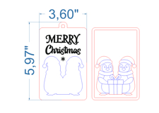 Penguins Christmas Ornament SVG laser cut files for Glowforg Product Image 4