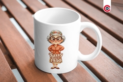 Whimsical Boho Grandma Clipart Bundle Floral Elderly Woman Product Image 4