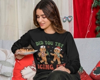 Try Icing It Funny Christmas SVG PNG Gingerbread Humor Shirt Product Image 2