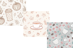 Coffee Shop Sweet Pastel Seamless Pattern, Digital Paper Product Image 4