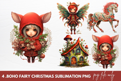 Boho Fairy Christmas Clipart Sublimation Png Product Image 1