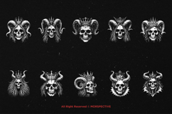 10 Bundle Dark Art Queen Skull Horn Crown Women Death Prince Product Image 6