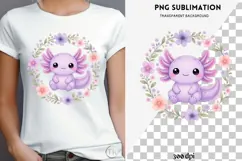 Pastel kawaii axolotl png design for T-shirts Product Image 3