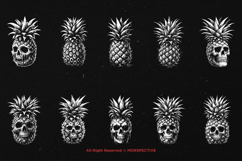 10 Bundle Dark Art Pineapple Skull Tropical Fruit Skull Product Image 6