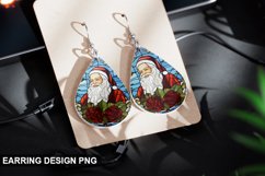 Stained Glass Christmas Santa flowers Earring Design Product Image 1