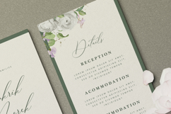 elegant wedding invitation card with roses watercolor Product Image 4