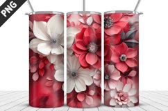 3D Flowers Tumbler Wrap | Sublimation Design | Tumble PNG Product Image 5