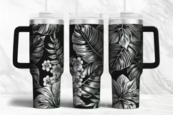 40oz Tumbler laser svg Hibiscus wrap| Tropic Flowers pattern Product Image 1