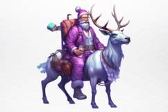 Christmas purple santa claus sublimation PNG Product Image 4