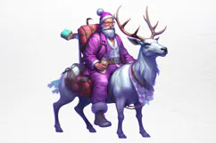 Christmas purple santa claus sublimation PNG Product Image 4