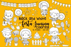 Black and White Coloring Festa Junina Product Image 1