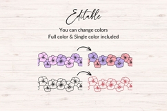 Seamless Flower Border SVG, PNG, DXF - 10 Designs Product Image 4