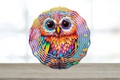 Rainbow Elf Owl Round,Vintage Elf Owl Bird Wind Spinner Wind Spinner,Wind Spinner Sublimation,Vintage Elf Owl Bird Wind Spinner Sublimation Designs,Vintage Elf Owl Wind Spinner,Vintage Elf Owl Bird,Vintage Elf Owl Bird Sublimation,Painted Glass Elf Owl Bi