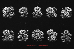 10 Bundle Dark Art Daisy Flower Daisies Floral Wildflower Product Image 6
