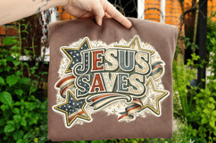 Jesus Saves Christian Patriotic Faith PNG Design jesus save Product Image 5