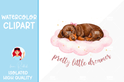Cute sleeping Dachshund Clipart Product Image 1